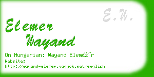 elemer wayand business card